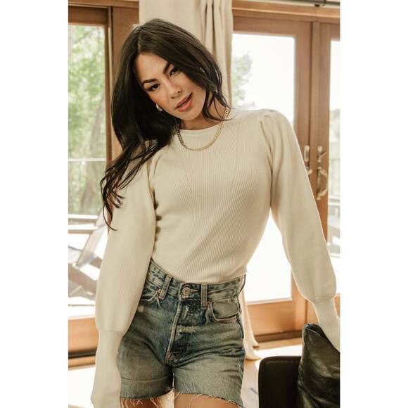 Baltic Born Sweaters - Baltic Born Lilou Rib Knit Sweater | Ivory Size LL